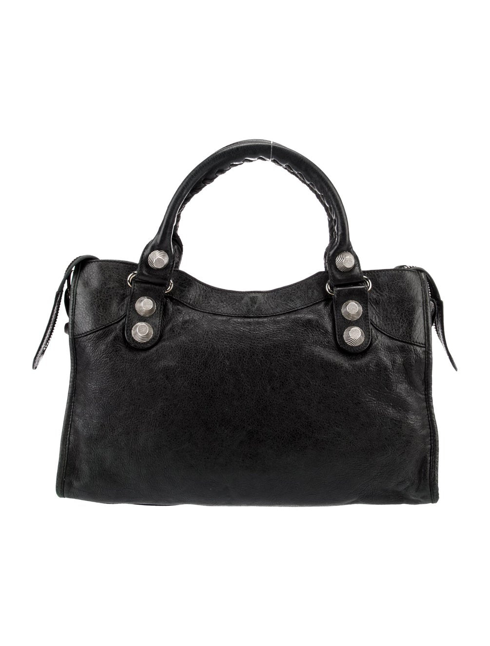 BALENCIAGA black city bag with silver hardware