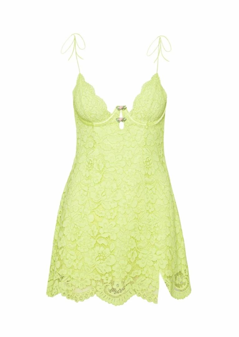 For Love & Lemons "Creamsicle" Lace Mini Dress