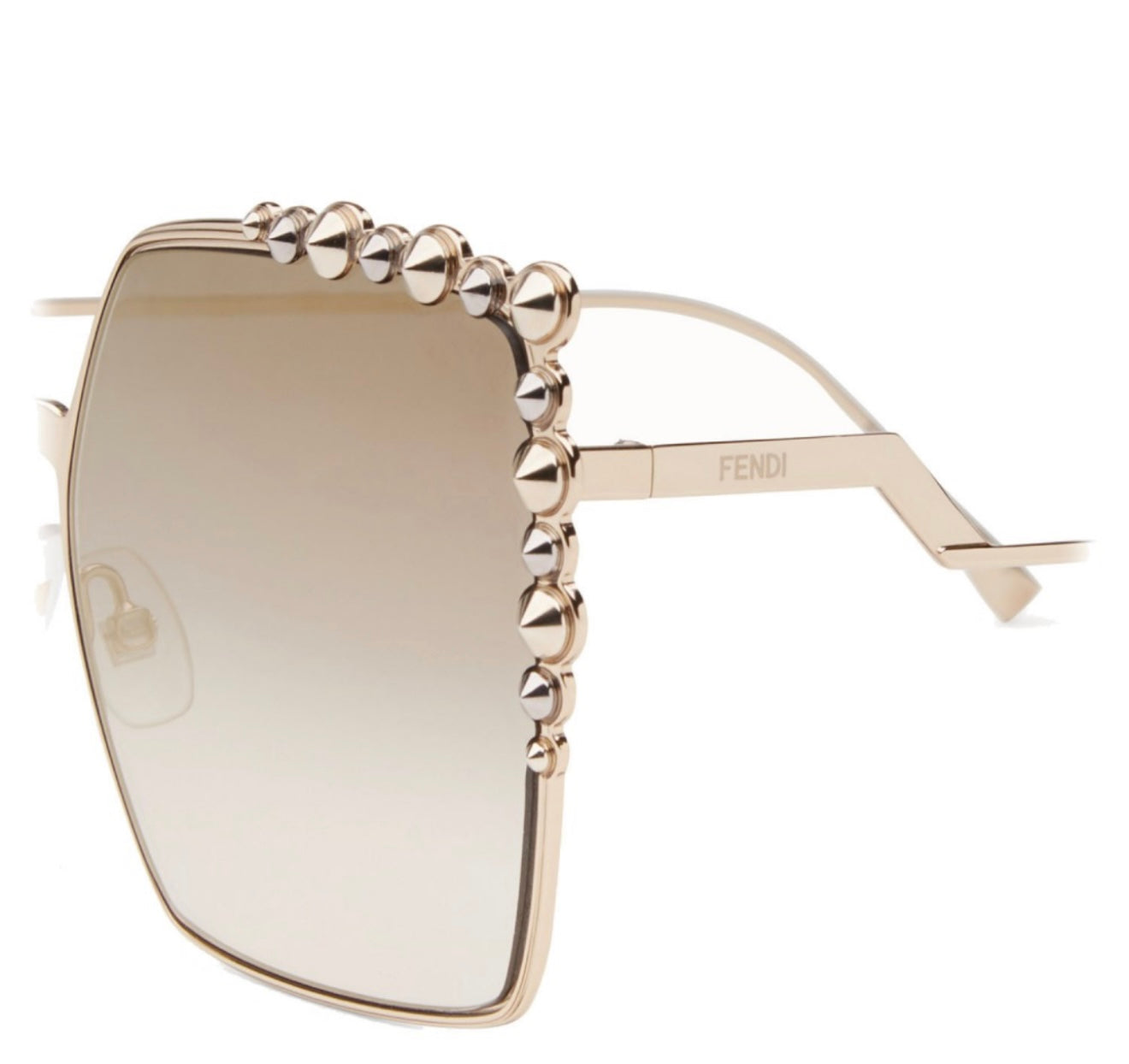 Fendi - Cat Eye - Gold Square Oversize Sunglasses - Sunglasses - Fendi Eyewear