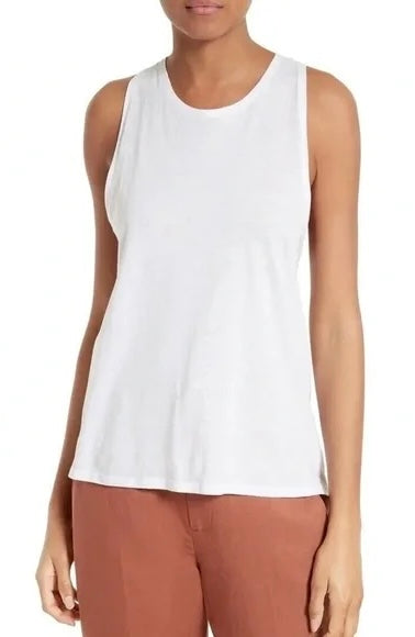 VINCE high neck white tank top