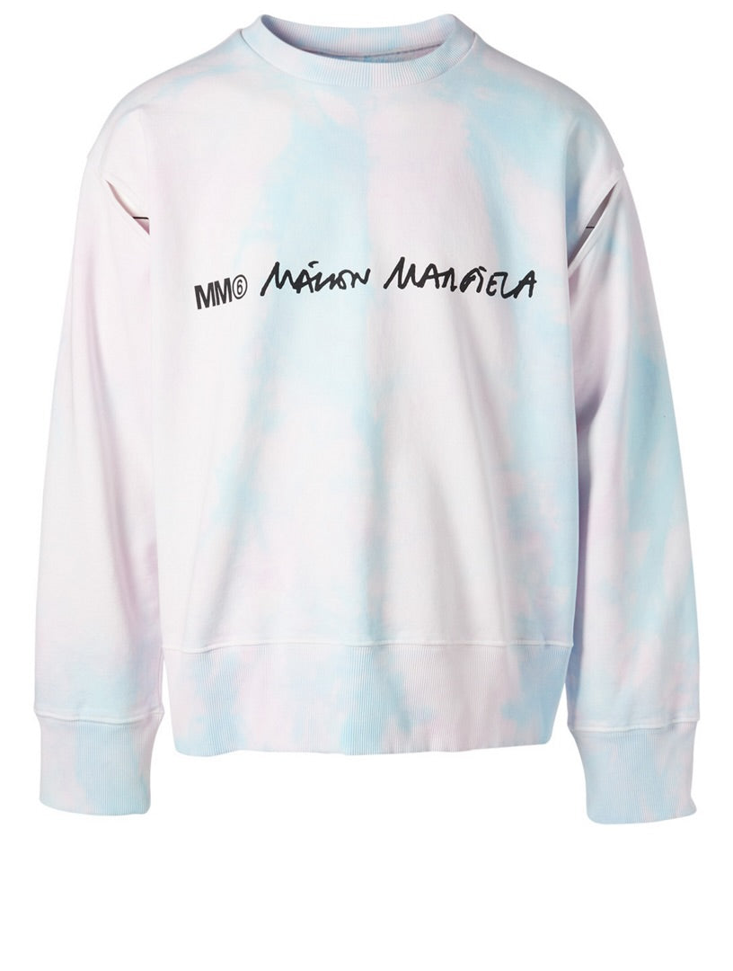 MM6 MAISON MARGIELA tie dye cold shoulder sweater