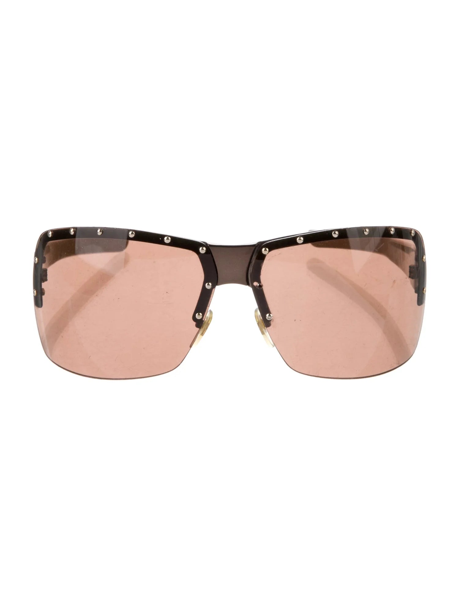 GUCCI brown frame sunglasses with silver studs