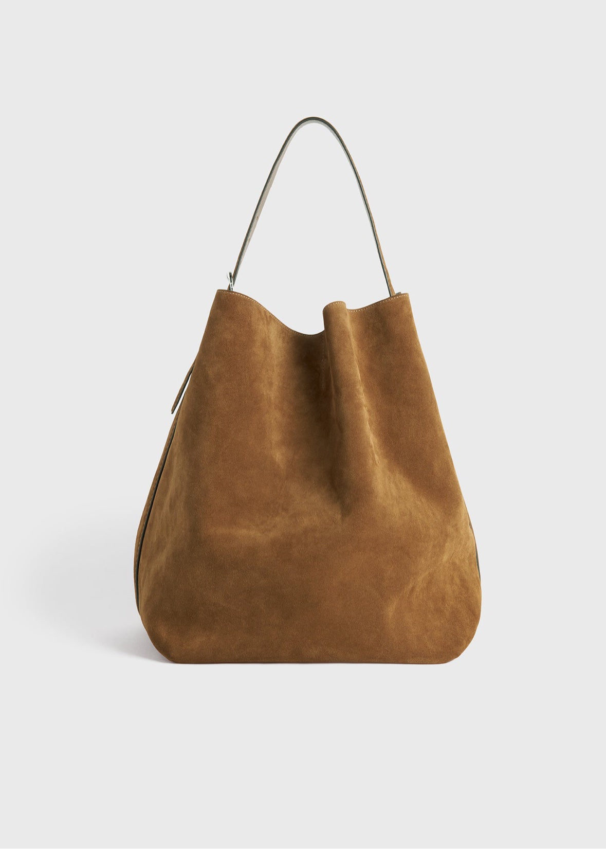 Toteme Belted Tote in brown tan suede