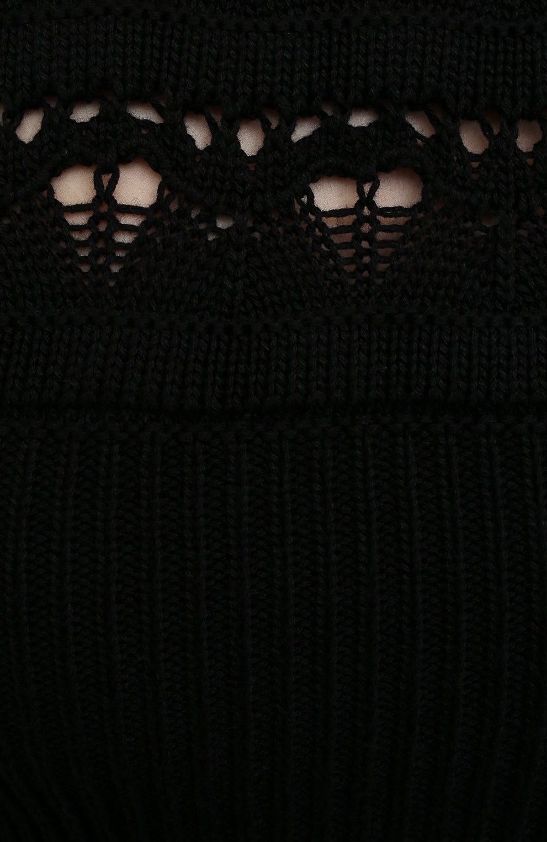 VALENTINO- Black crochet knit sweater