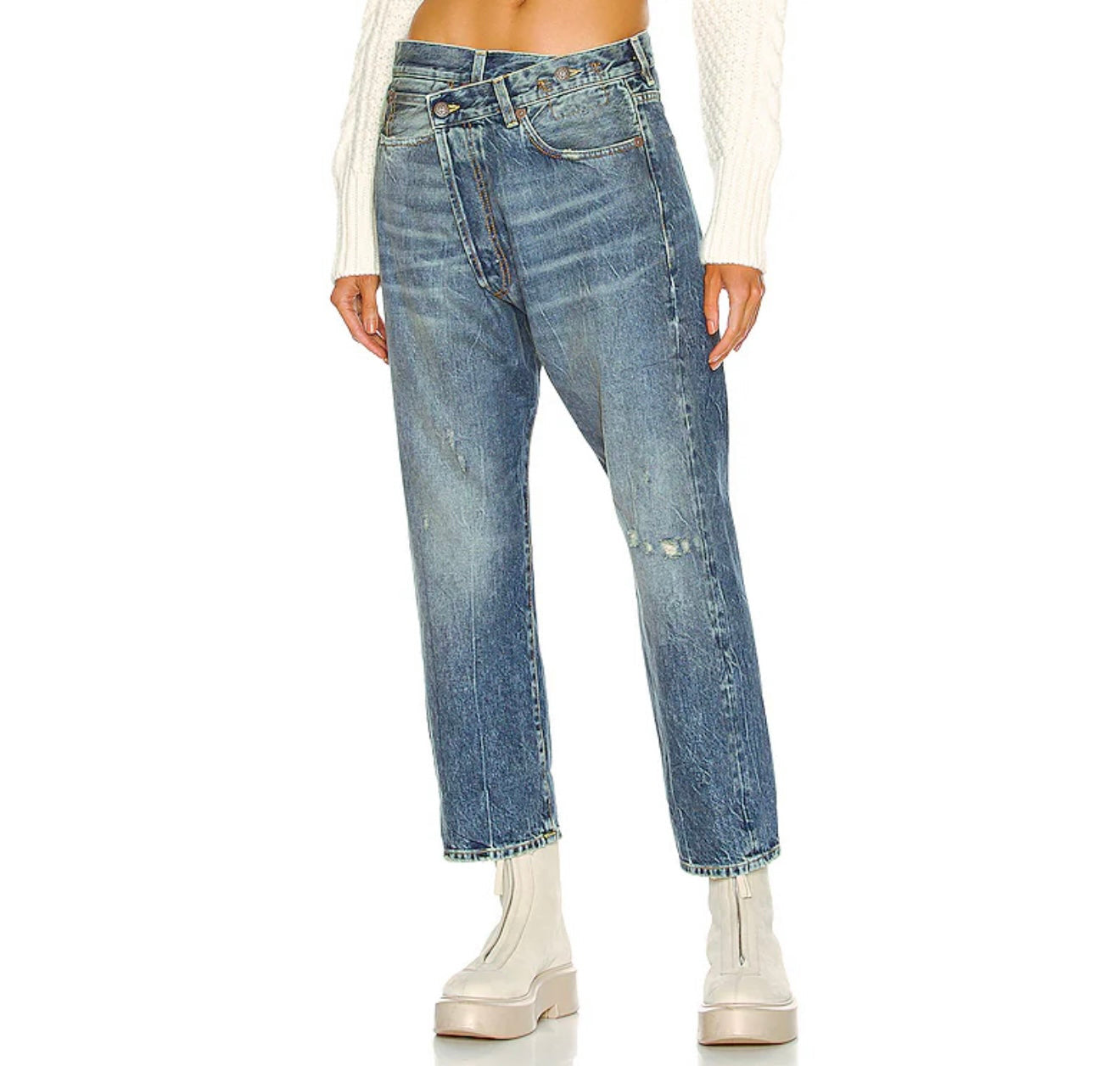 R13 crossover jeans in kelly