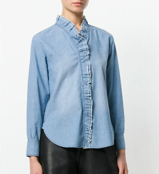 Isabel Marant Etoile Denim Ruffle Shirt