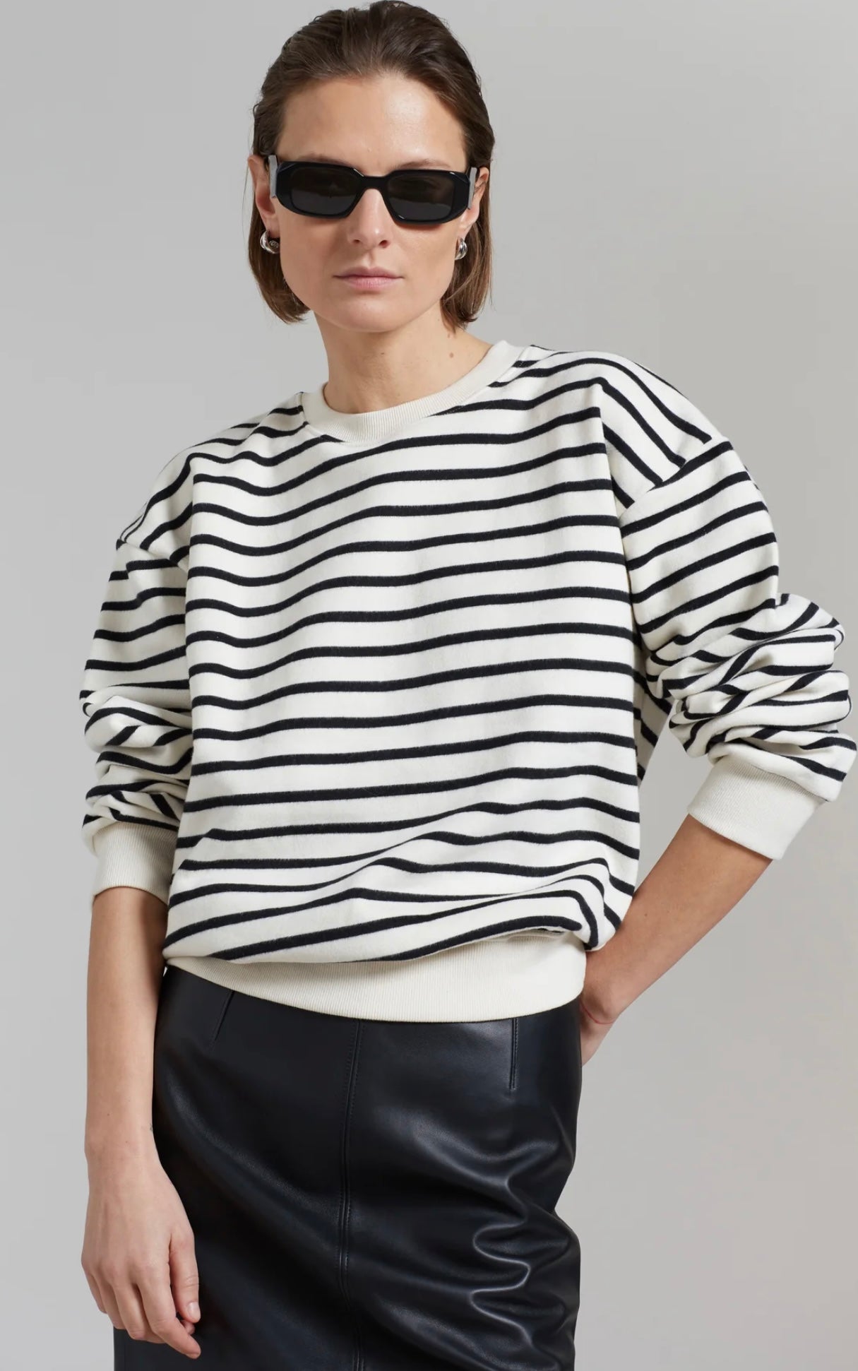 THE FRANKIE SHOP - SAINT STRIPE SWEATER - BLACK/WHITE STRIPE