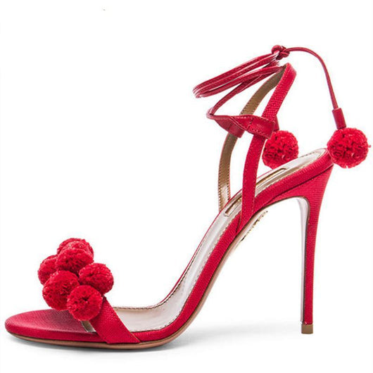 AQUAZURRA Pom Pom heels