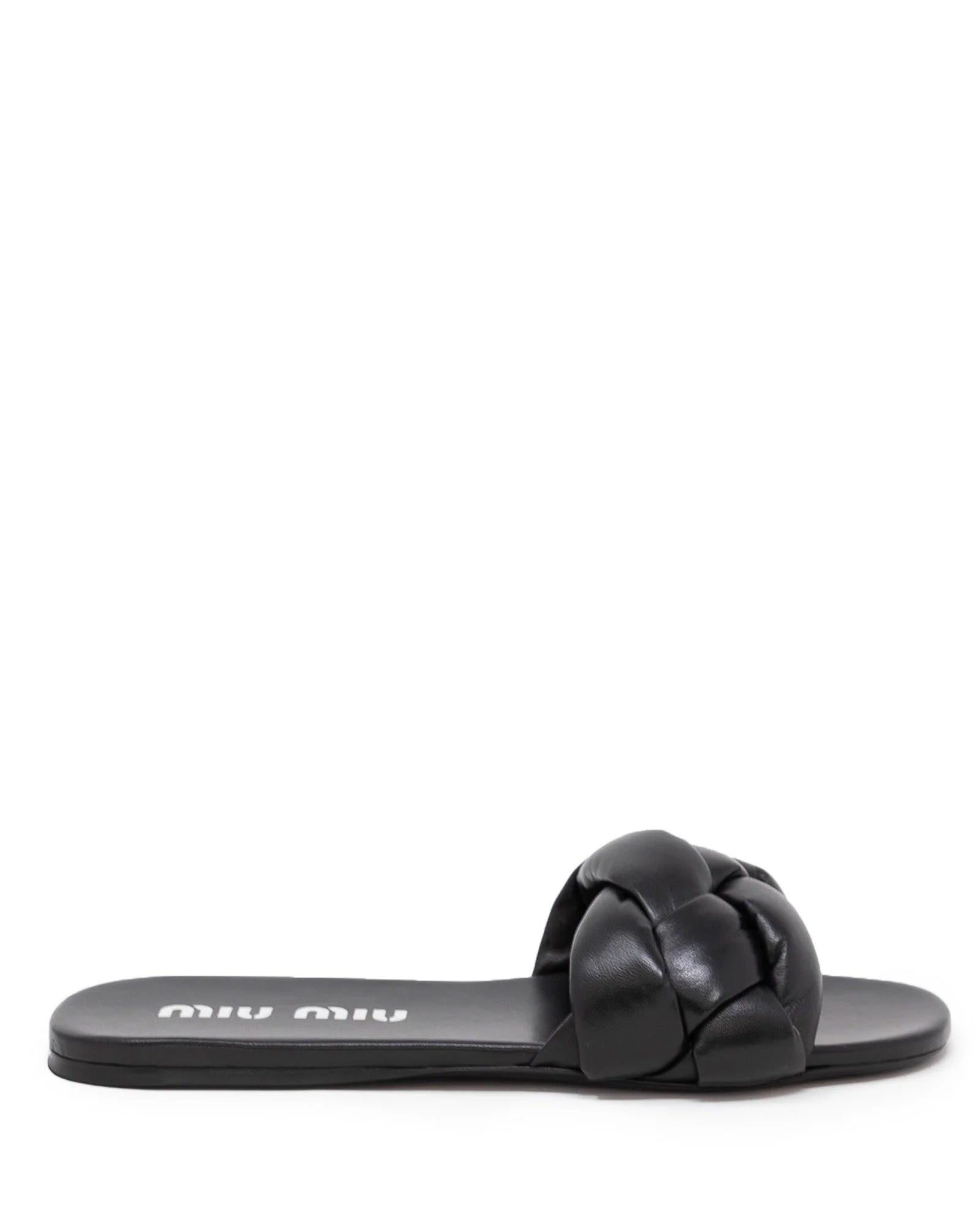 MIU MIU black braided sandals