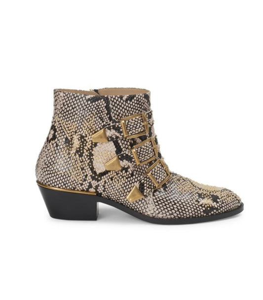 CHLOÉ
Susanna Python Leather Ankle Boots