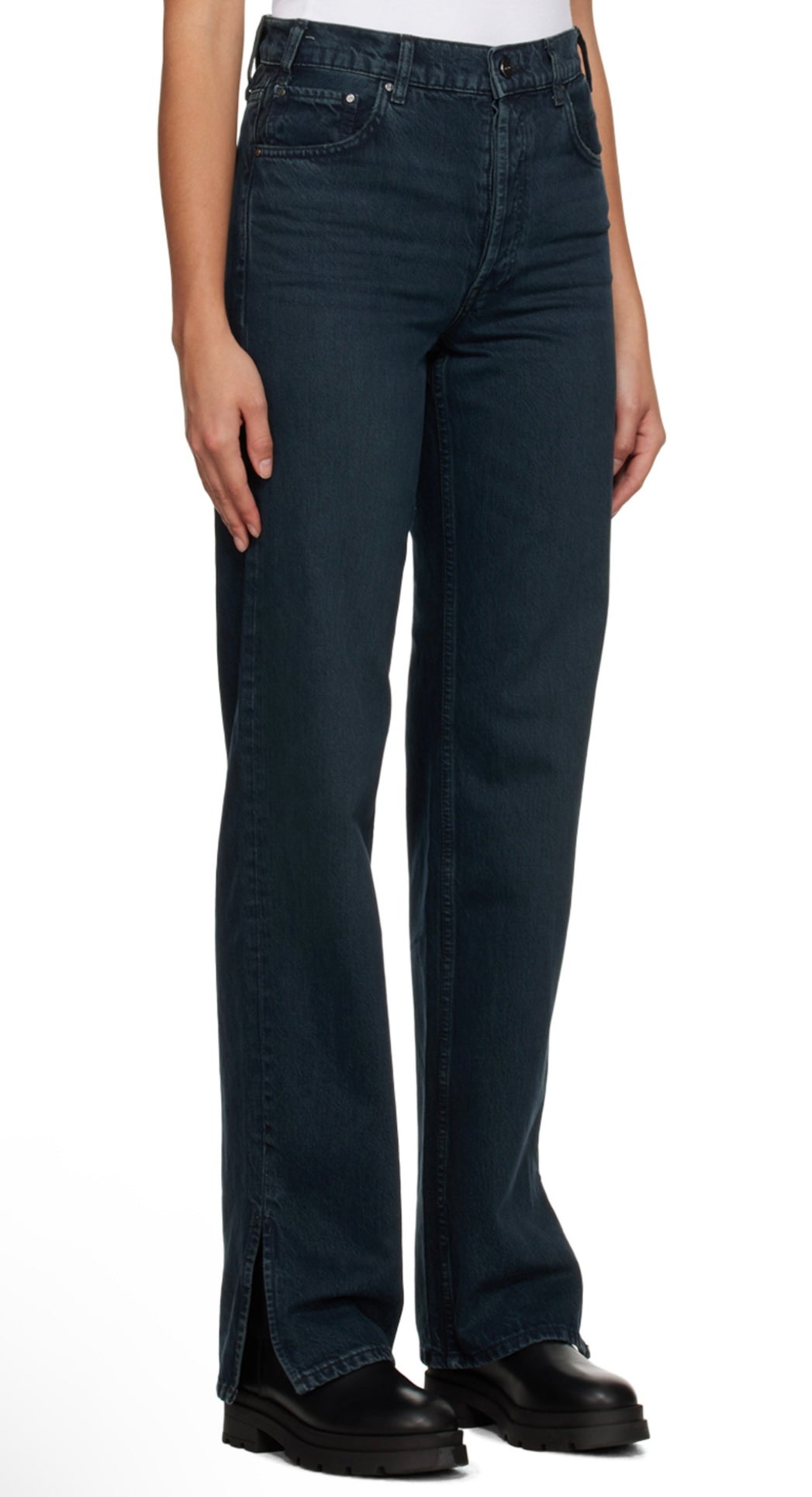 ANINE BING dark blue jeans with slit