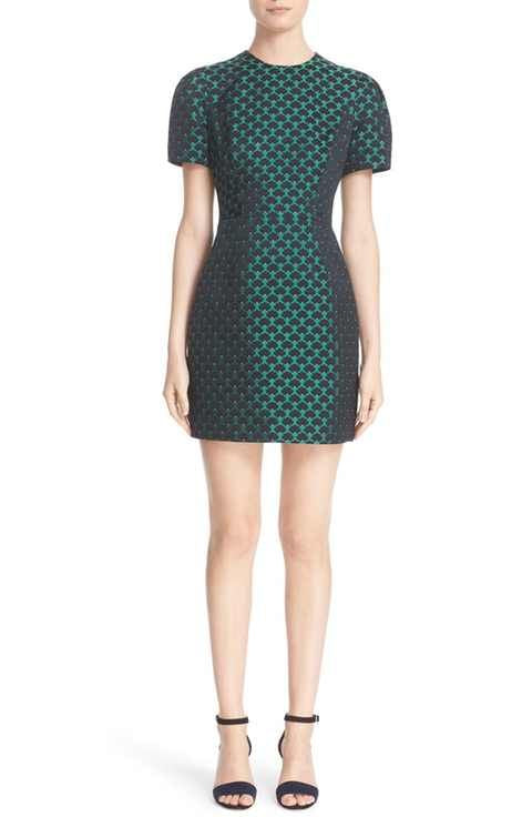 MARY KATRANTZOU emerald green and black mini dress