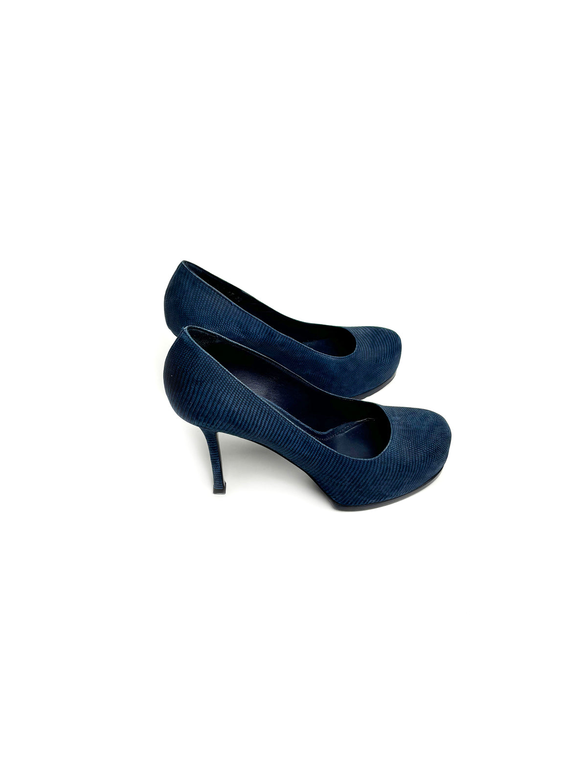 YSL blue heels