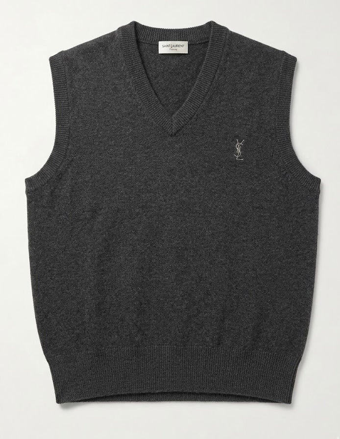 YSL GREY LOGO VEST