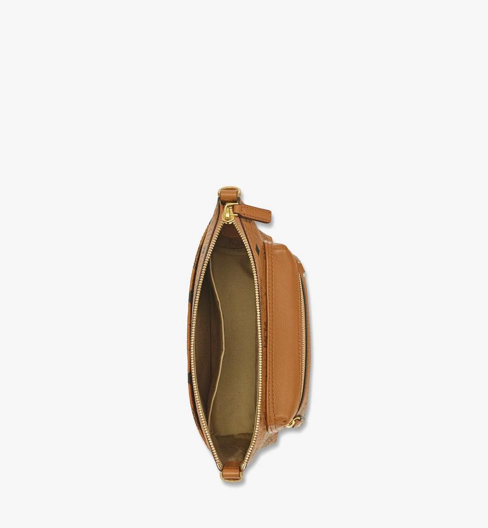 MCM aren crossbody in visetos new with dustbag cognac