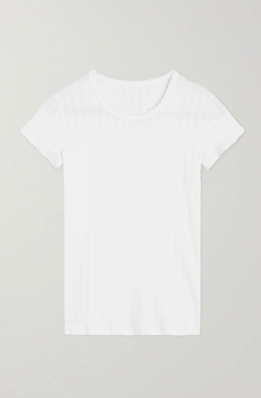 LESET
Pointelle-knit cotton-jersey T-shirt