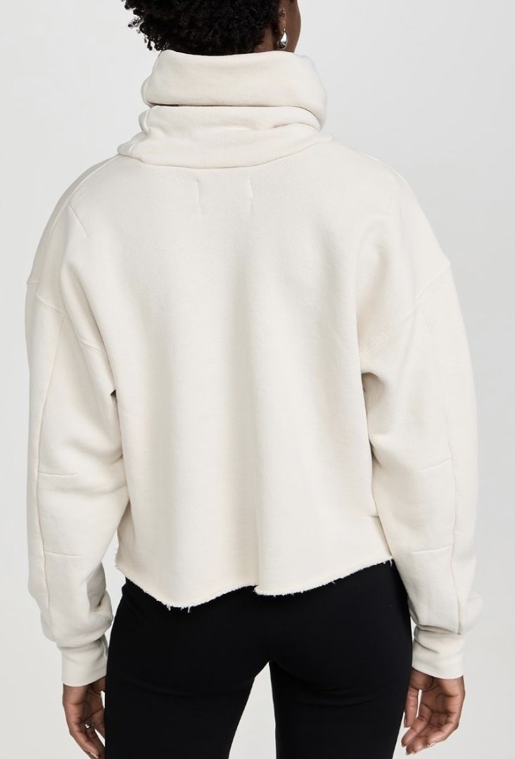 Les Tien Relaxed Fit Rolled Neck Cropped Sweatshirt