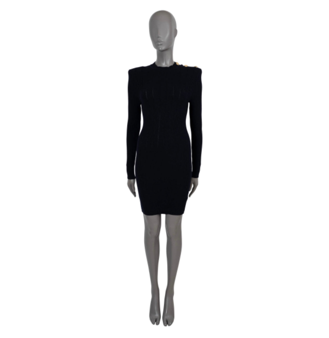 Balmain - Black Longsleeve Bodycon dress