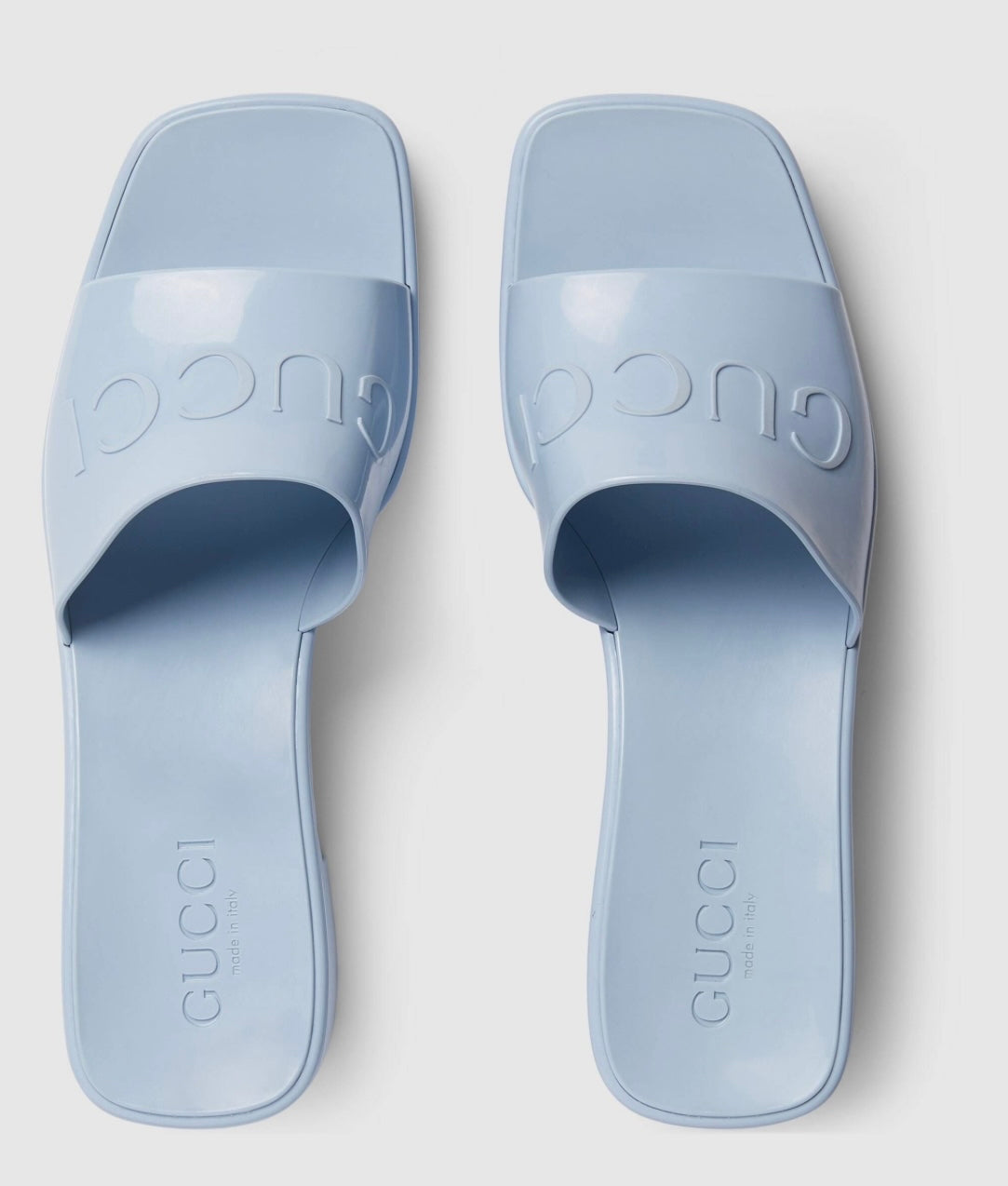 GUCCI - blue rubber slide