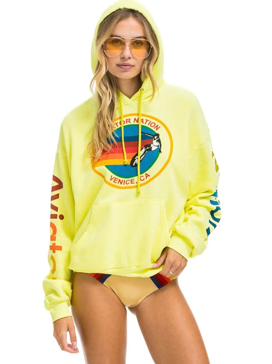 AVIATOR NATION RELAXED PULLOVER HOODIE - NEON YELLOW (las Vegas, NV)