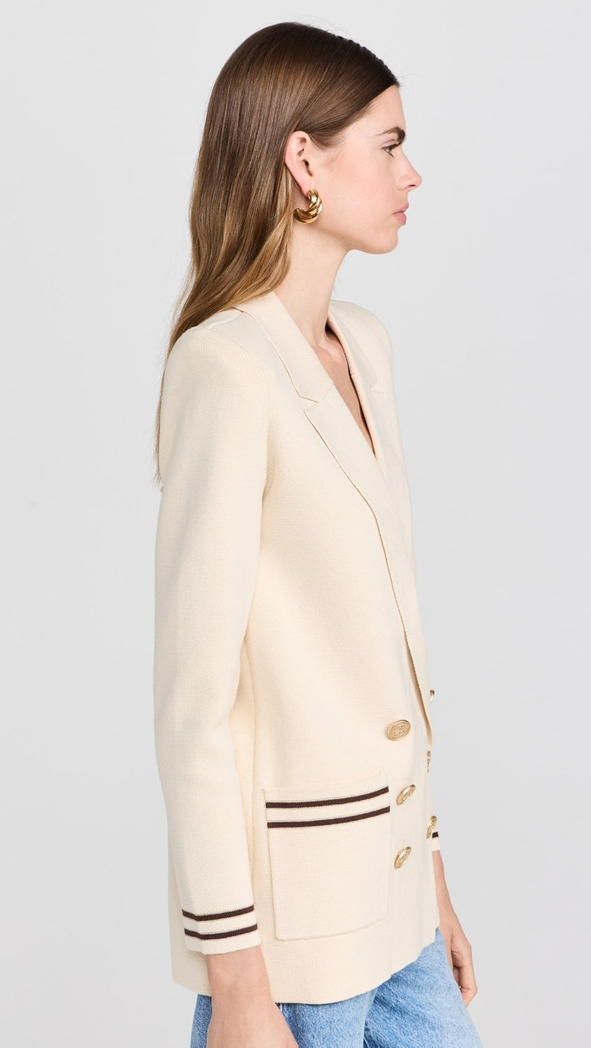 L’AGENCE eileen boyfriend knit blazer