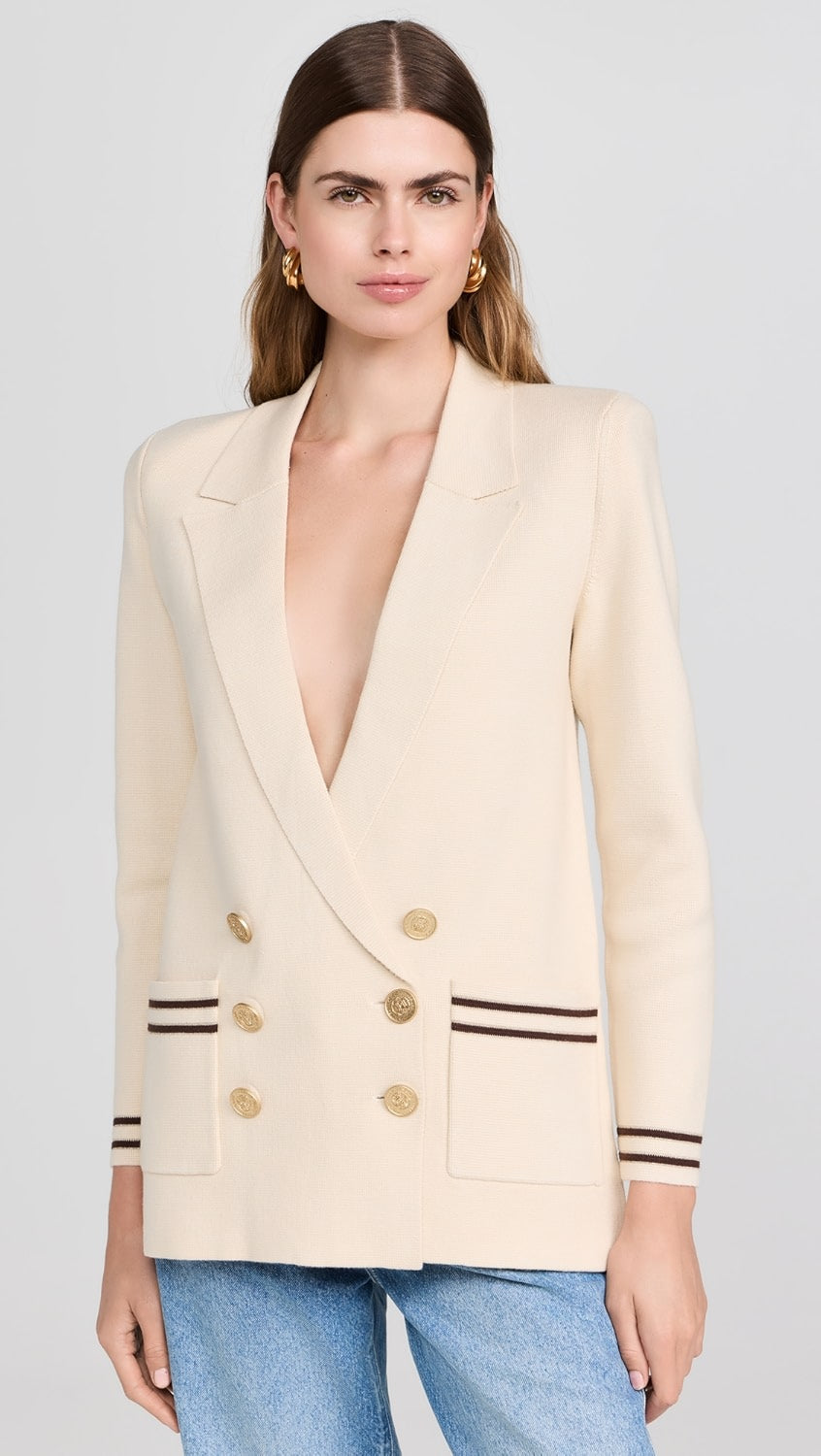 L’AGENCE eileen boyfriend knit blazer