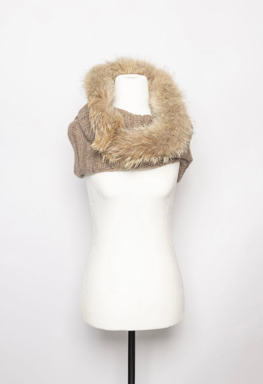 HERMES - fur & cashmere neck warmer