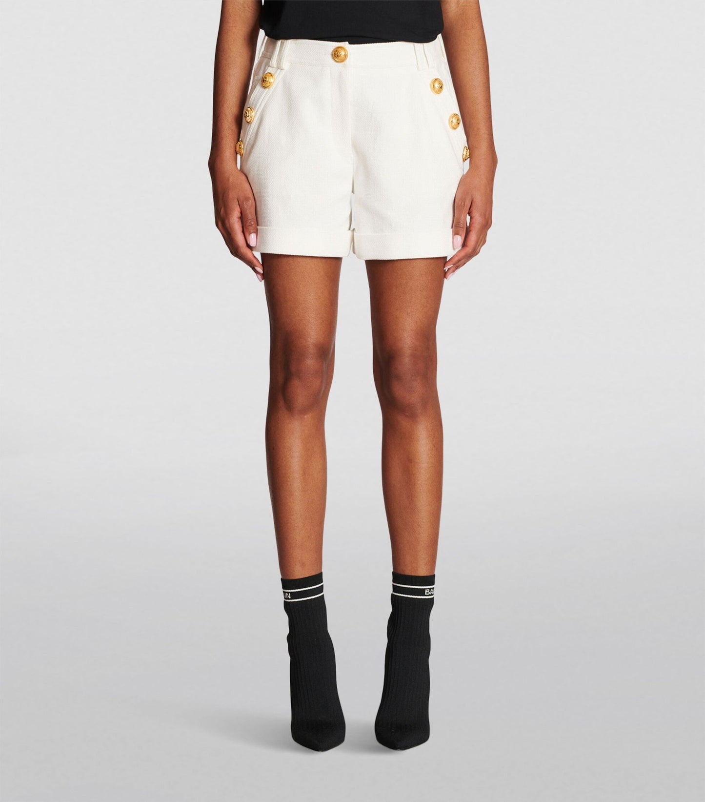 BALMAIN cotton shorts with buttons