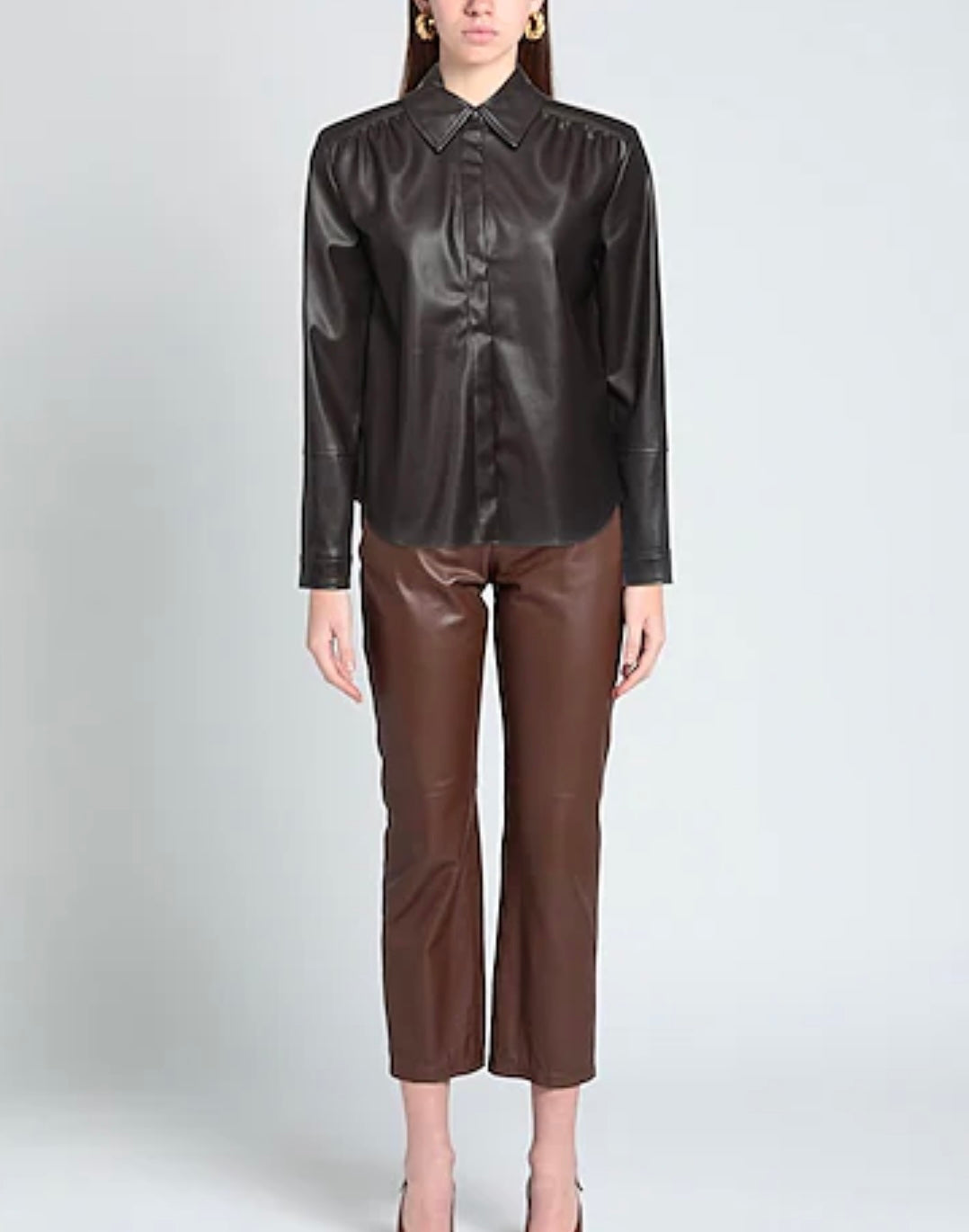 BA&SH - FAUX LEATHER BLOUSE