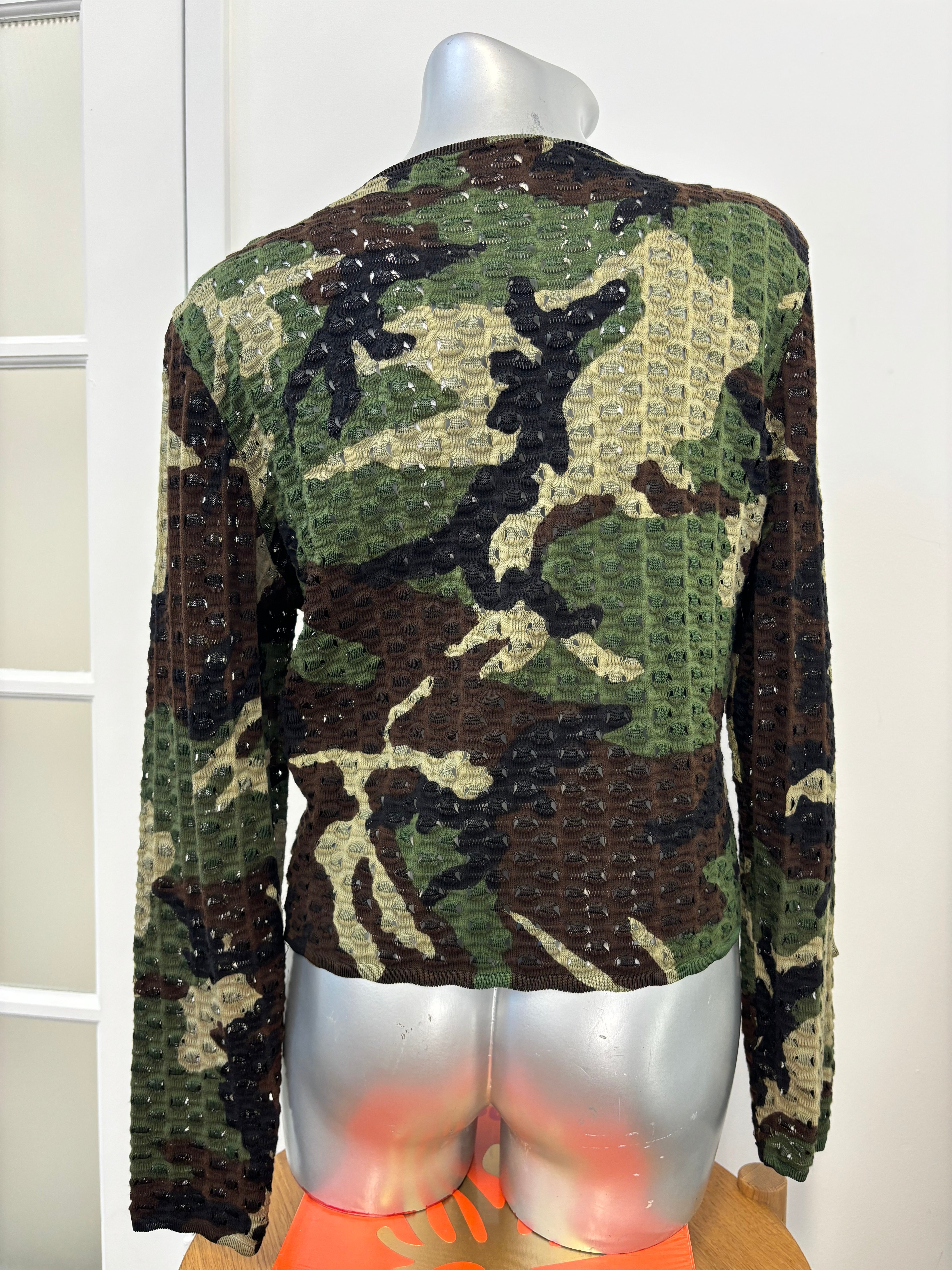CHRISTIAN DIOR camo cardi