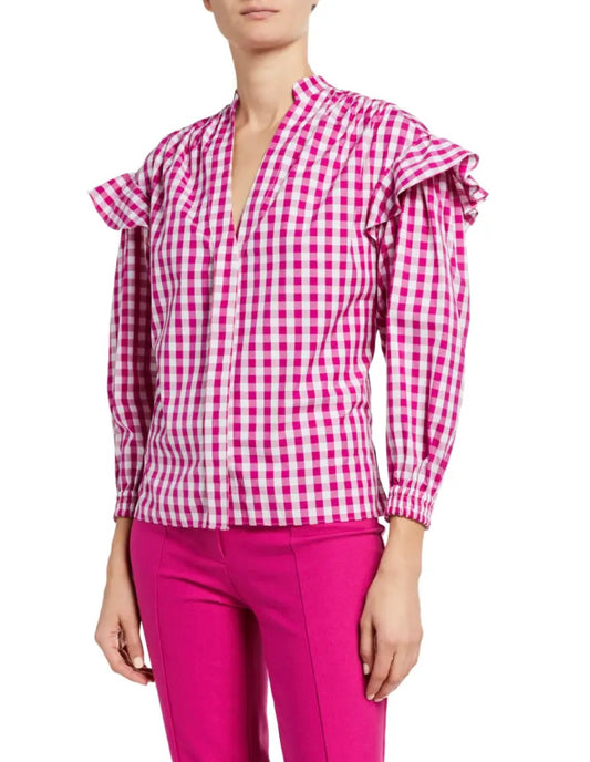 Derek Lam 10 Crosby
Kaena Check Ruffle Blouse