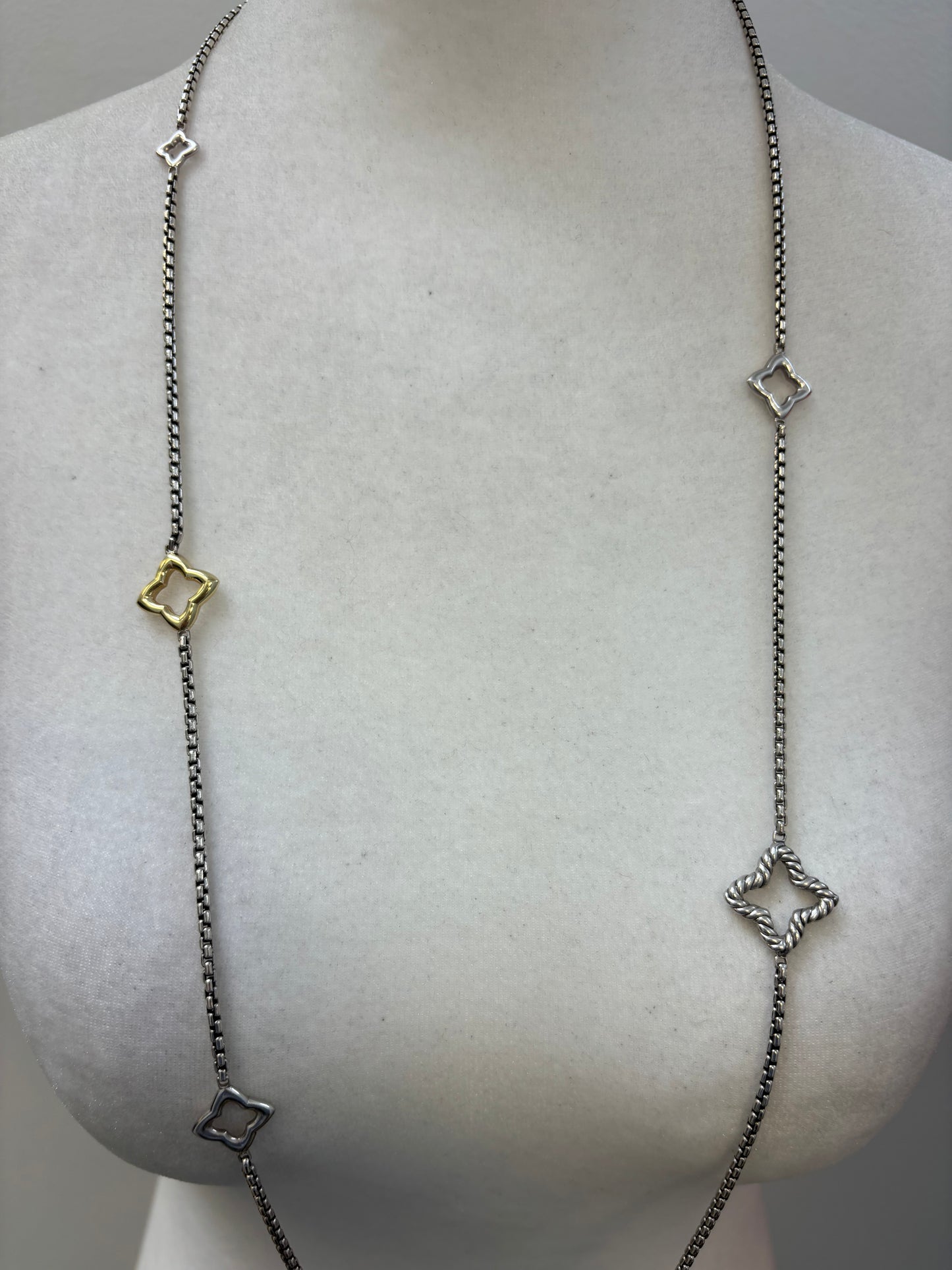 David Yurman Chain with Silver and Gold Flowers