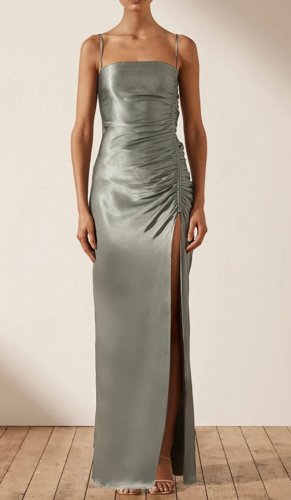 SHONA JOY - LA LUNE RUCHED MAXI DRESS - SAGE

PREFERRED FIBRE