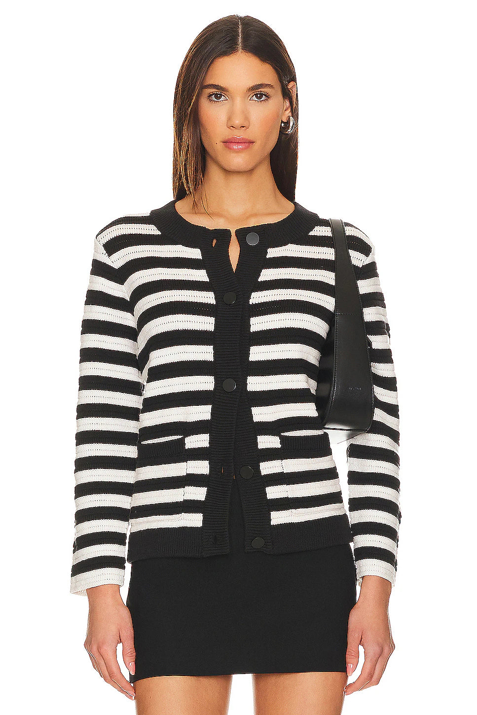 SANCTUARY black/white stripe cardigan