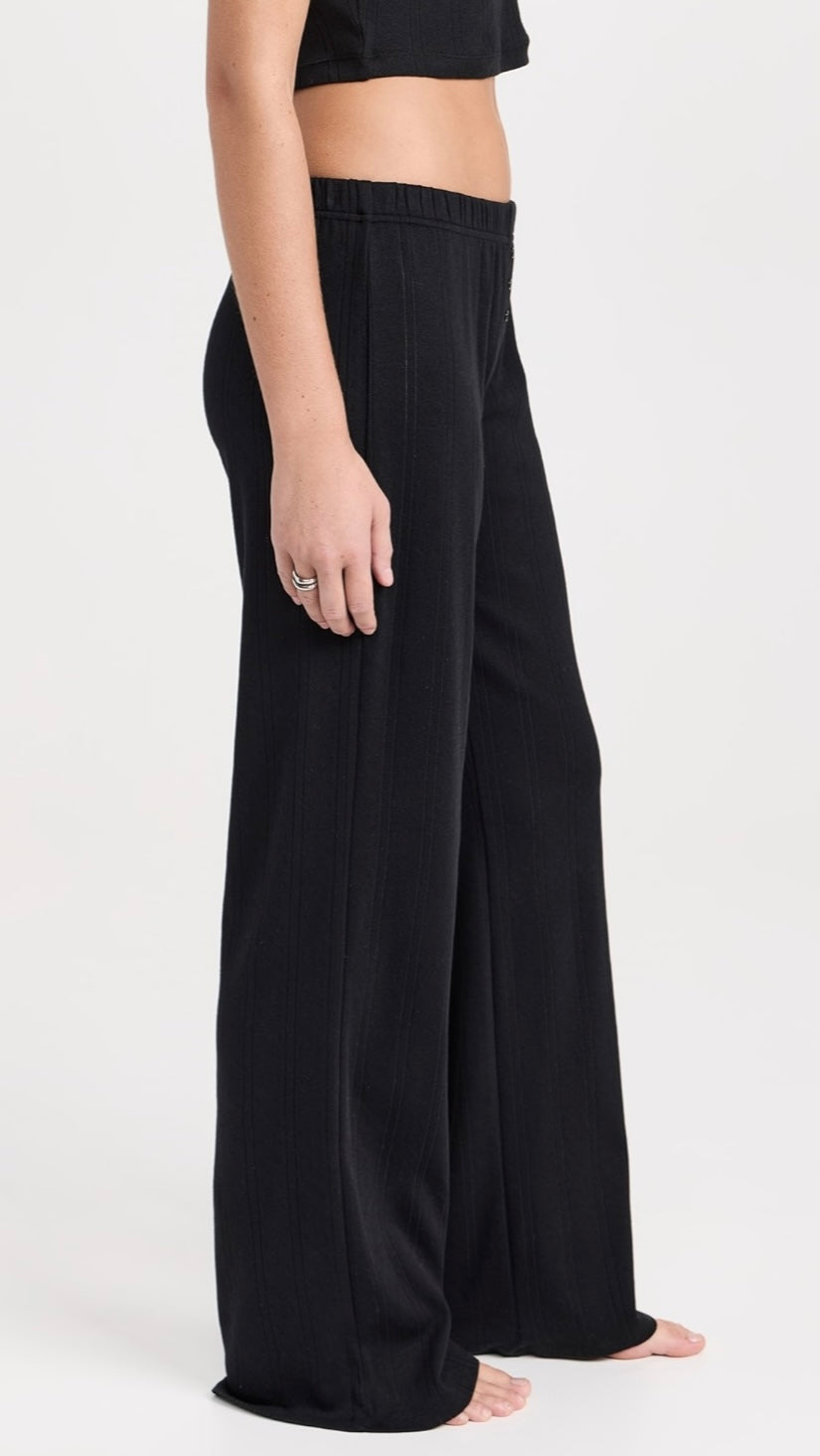 COU COU - THE POINTELLE COTTON WIDE PANTS IN BLACK