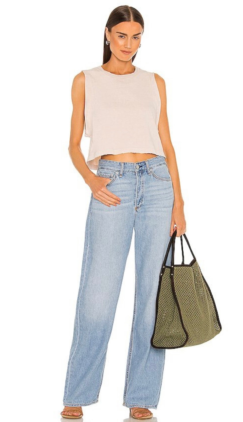 rag & bone
Logan Wide Leg Jeans in Light Tone Linen