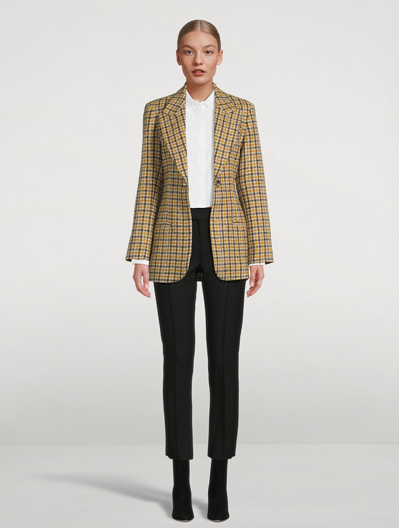 SMYTHE Boyfriend Blazer In Houndstooth Print