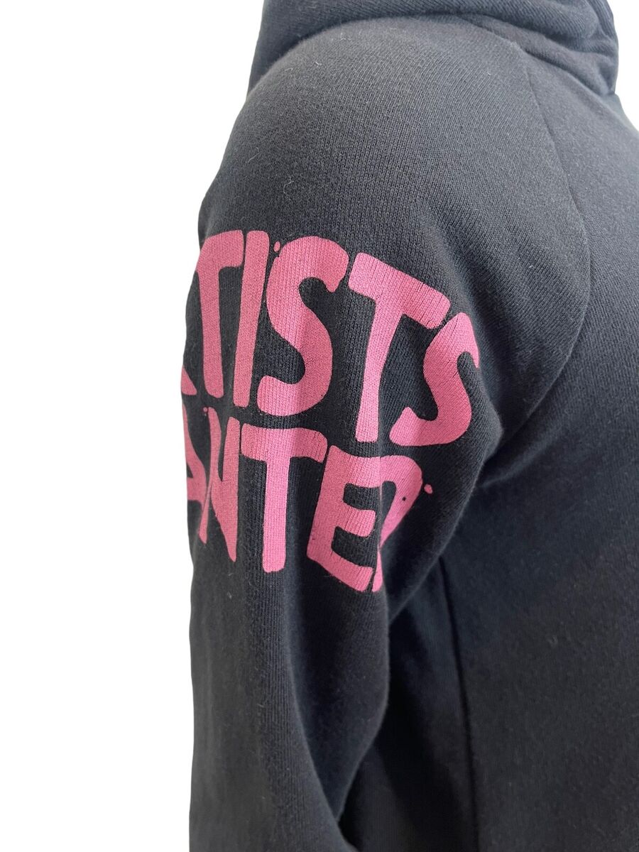 FREE CITY black hoodie with pink/green design