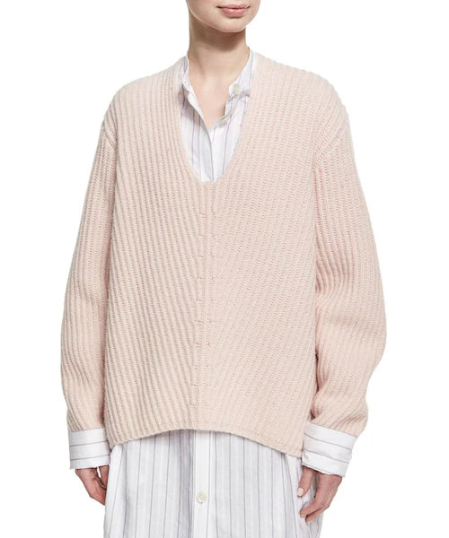 ACNE STUDIOS light pink v neck sweater