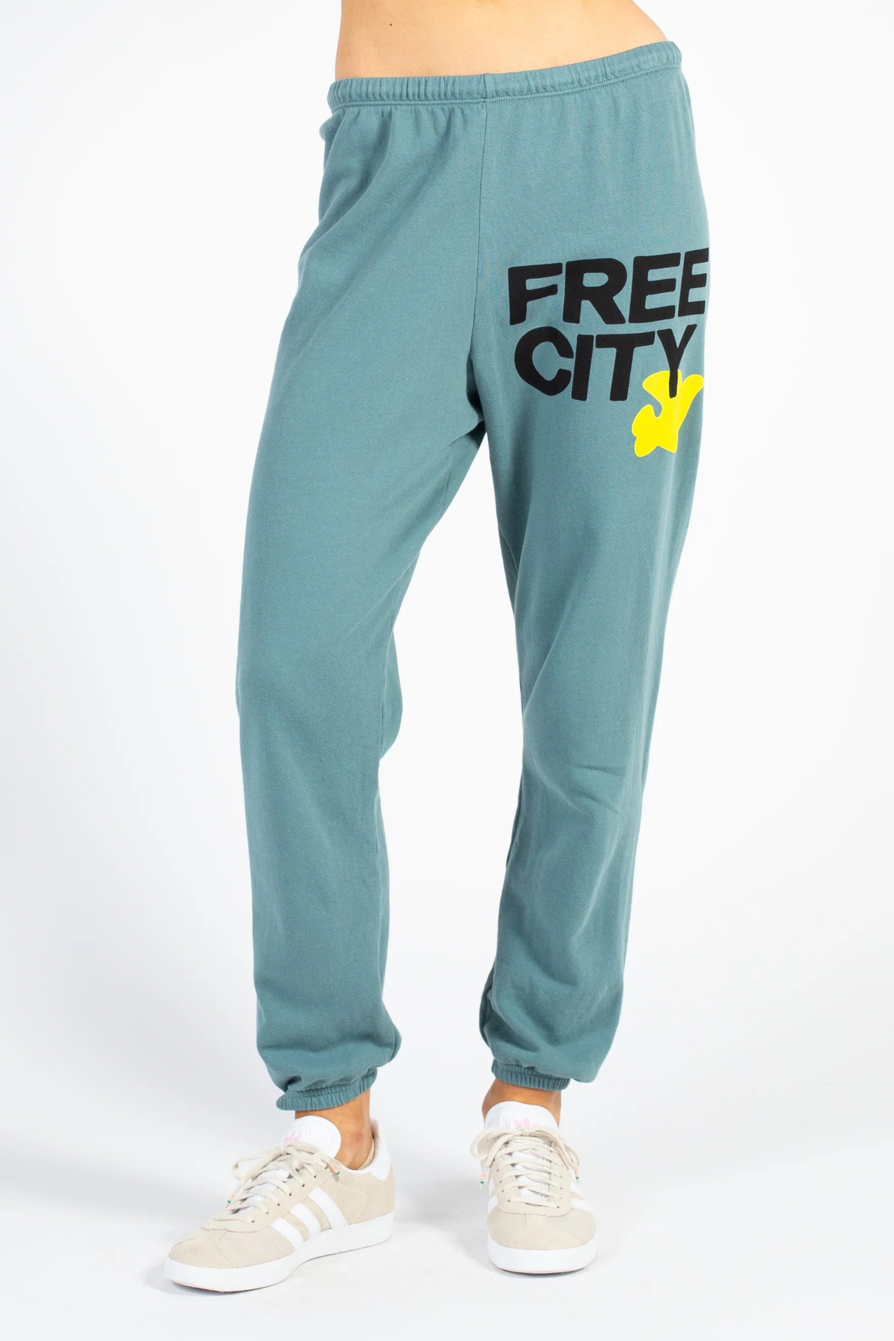 FREE CITY teal with yellow bird