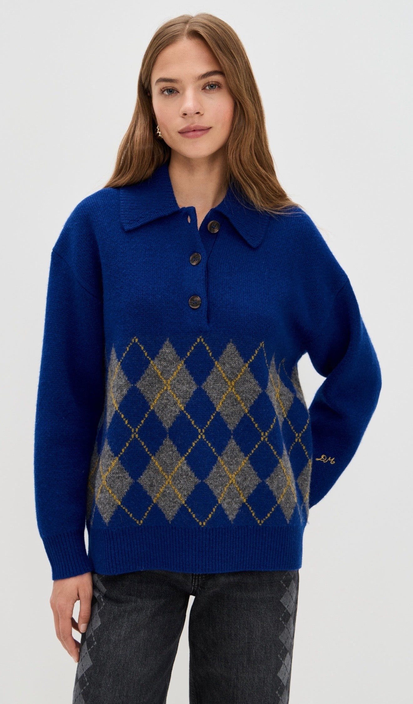 Damson Madder - Saskia Slouchy Rugby Cardigan