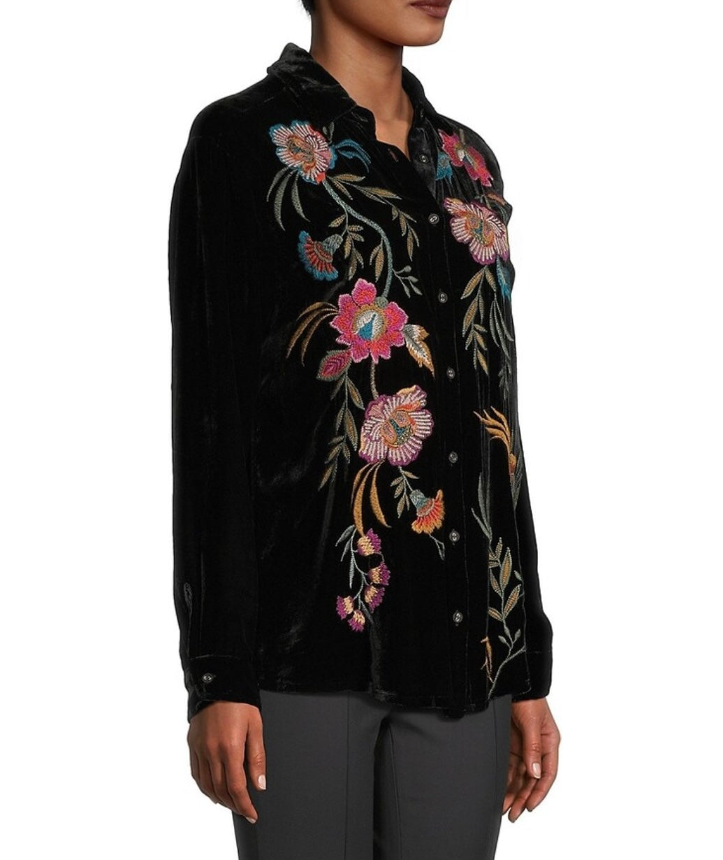 Johnny Was - Velvet Embroidered Blouse