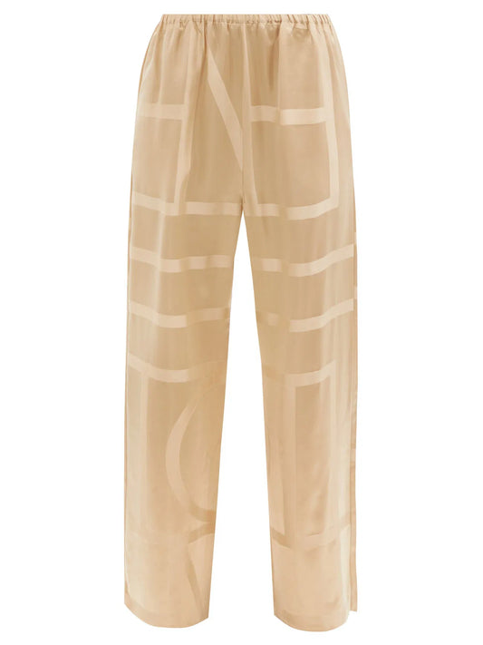 TOTEME monogram silk lounge pants