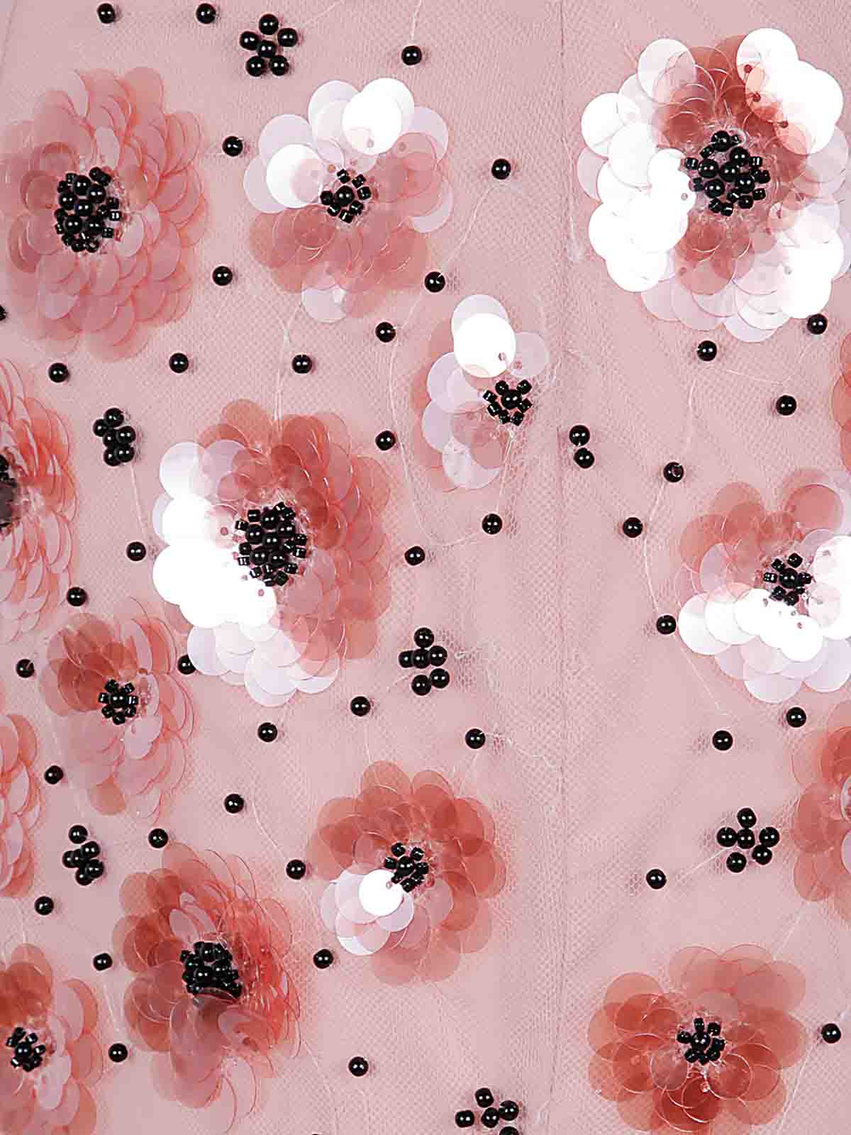 ROTATE pink 3D flower sequins skirt