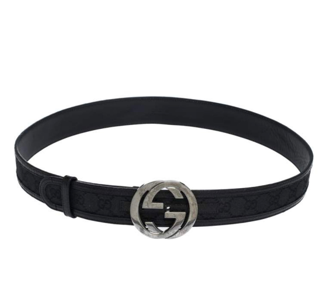 Preloved Gucci - mini GG Canvas and Leather Interlocking G Buckle Belt