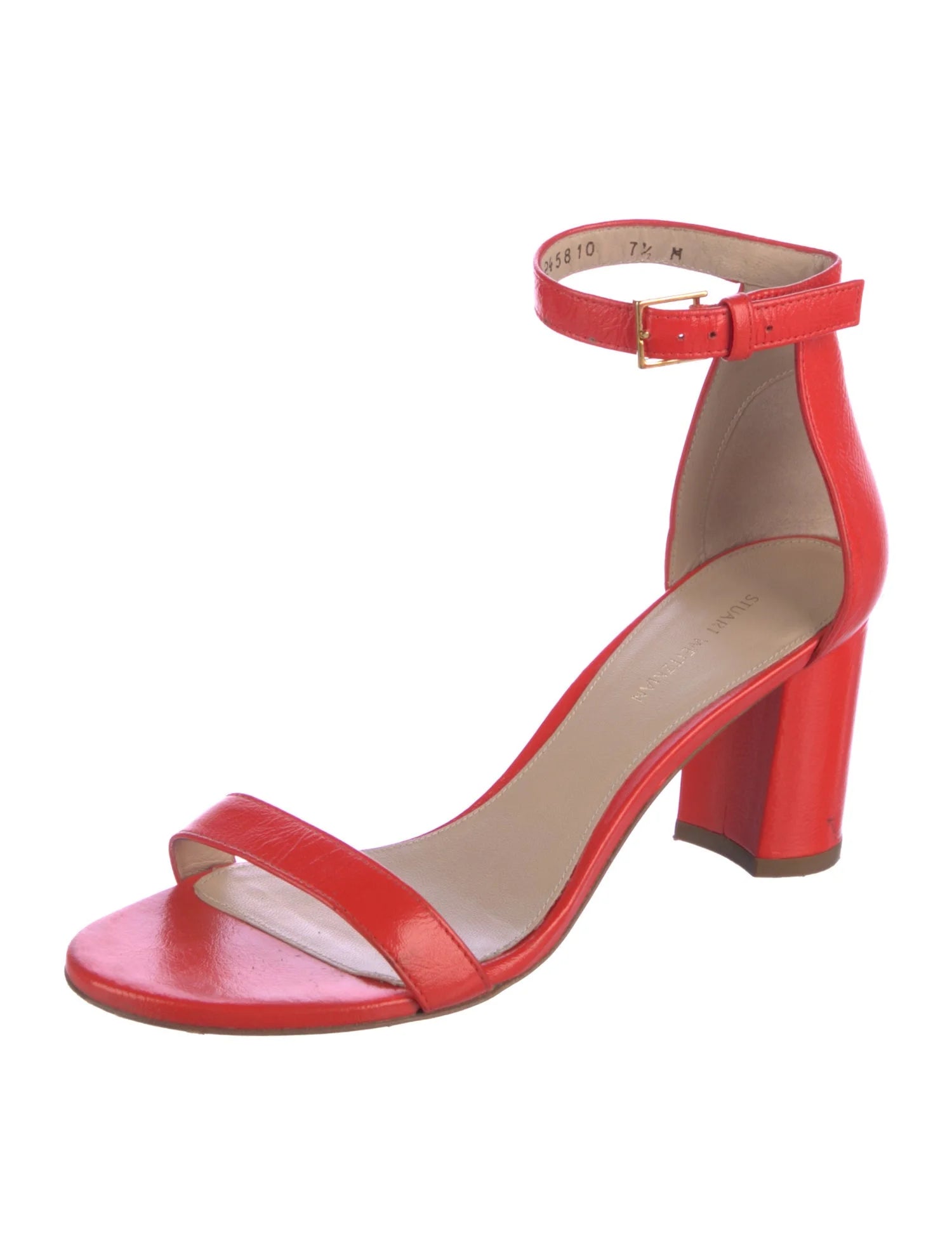 STUART WEITZMAN red/orange open toe heels