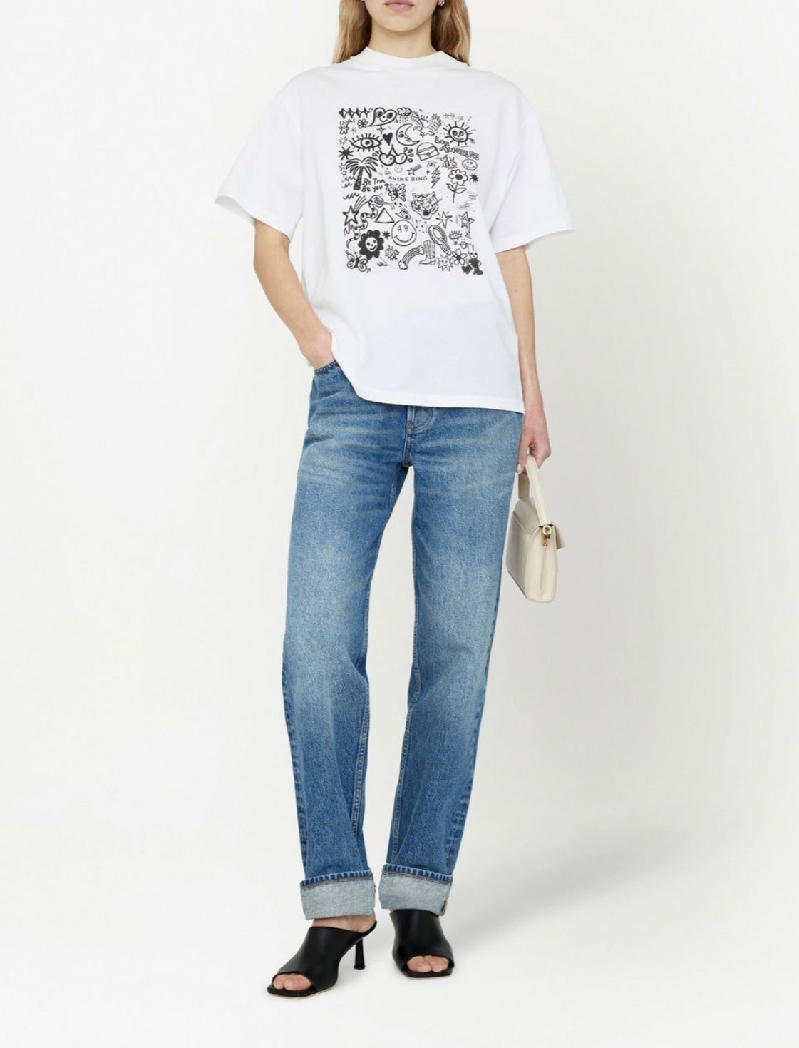 ANINE BING
doodle graphic print T-shirt