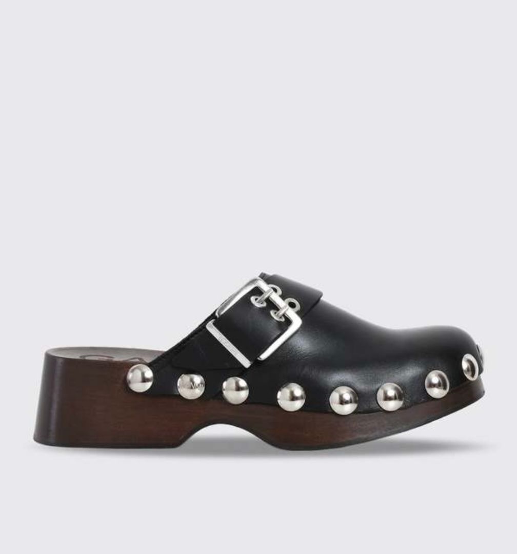 Ganni Leather Mules with Studs