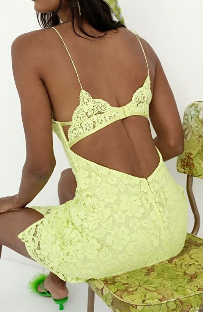 For Love & Lemons "Creamsicle" Lace Mini Dress