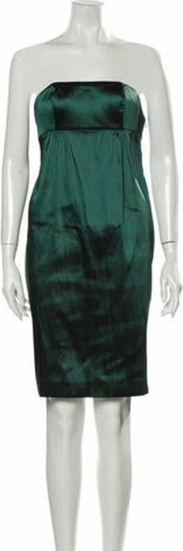 NINA RICCI green midi length strapless dress